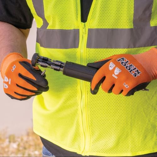 KLEIN TOOLS 60579 Work Gloves, Knit Dipped Cut Resistant ANSI A1 Nitrile Coated - Image 6