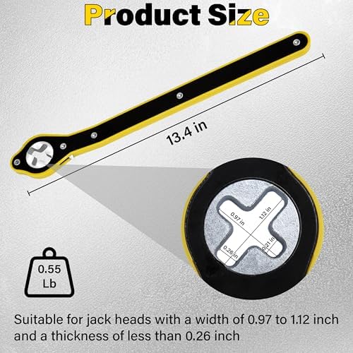ecocstm Car Jack Ratchet Wrench, Labor-saving Tire Jack Handle - Image 3