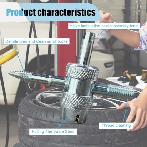 4PCS 4-Way Tire Valve Core Removal Tool 4-in-1 Universal Valve Wrench - Image 4
