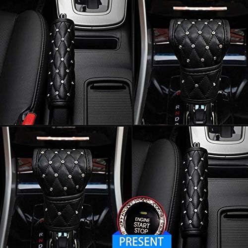 2 Pcs Bling Bling Auto Car Shift Gear Cover & Handbrake Cover - Image 2