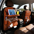 Car Backseat Organizer with Foldable Table Tray, PU Leather Seat Back Organizer by TENLBYC