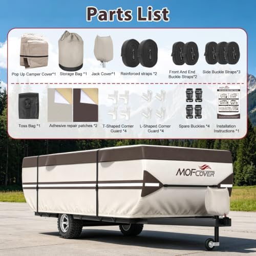 Pop Up Camper Cover, 9 Layers Waterproof 14-16ft RV Cover - Image 5