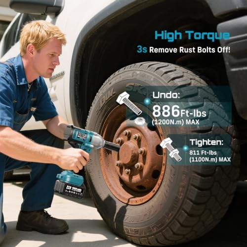 SEESII Impact Wrench 886 FT-LBS1/2 Impact Gun - Image 2