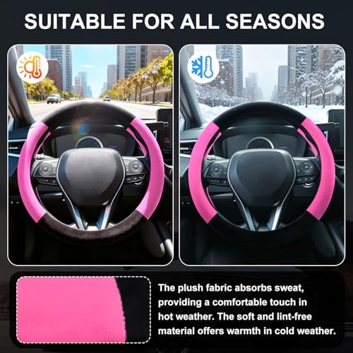 SEG Direct Plush Steering Wheel Cover 14.5"-15" Heavy-Duty, Summer Winter - Image 5