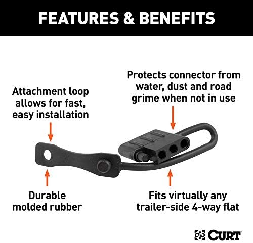 CURT 58750 Trailer-Side 4-Pin Flat Trailer Wiring Harness Connector Dust Cover - Image 3