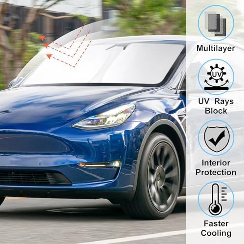 Windshield Sunshade for 2025 2026 Model Y Juniper/Model 3 - Image 2