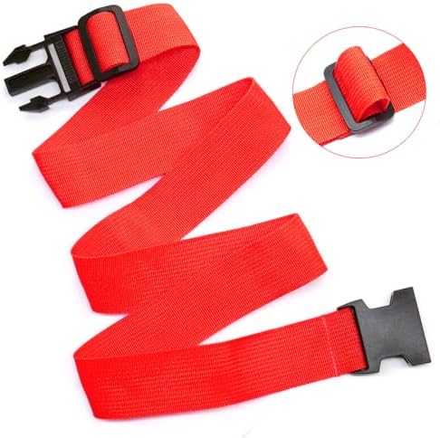Luggage Straps for Suitcases, Travel Belt Multiple Connector, 2 Pack Red - Image 2