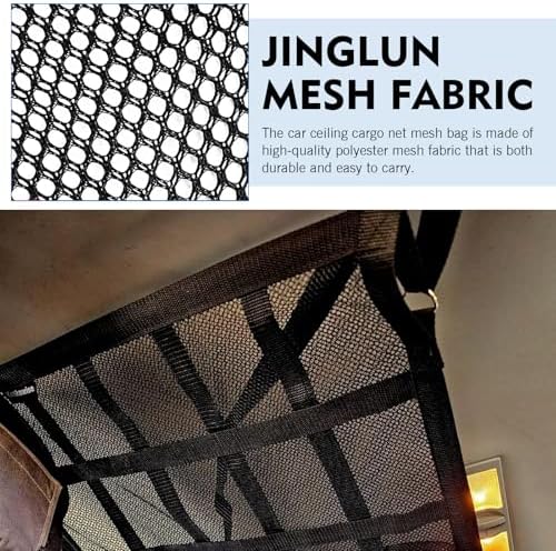 WZP Car Ceiling Cargo Net, 31.5" x 20.9" Double-Layer Mesh Car Roof Storage - Image 4
