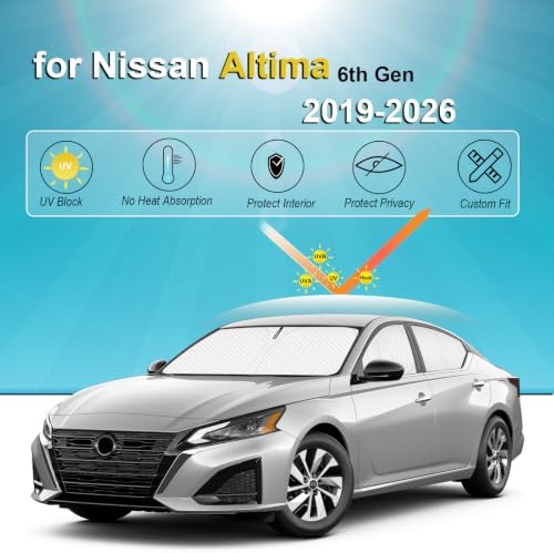 KMF 6pcs Sun Shades for Nissan Altima 2019-2025 2026 Accessories, Thicken Full - Image 4