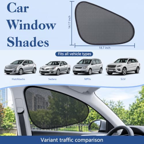 4-Pack Car Window Shades, Foldable Static Cling Car Shades - Image 6