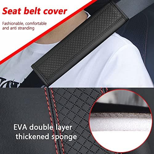 2PCS Car Seat Belt Cover Pad, Breathable Leather Seatbelt Covers - Image 3