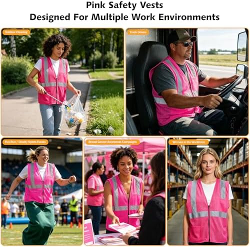 AYKRM 2 Pocket Mesh High Visibility Reflective Safety Vest - Image 6