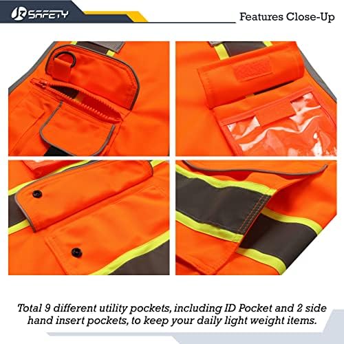 JKSafety Safety Vest for Men Women Reflective Hi Vis JK901 Orange 2XL - Image 4