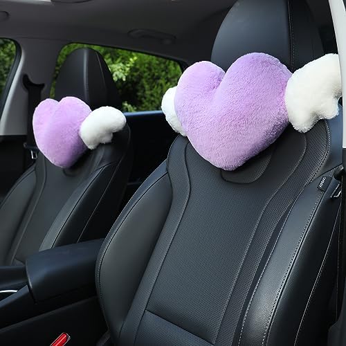 2 Pack Heart Shaped Cute Car Headrest Pillow by Sexysamba