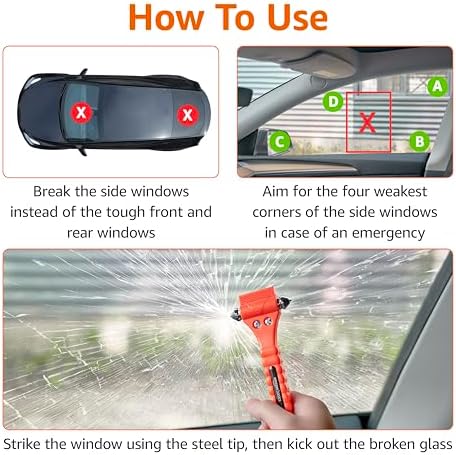 Amazon Basics Emergency Escape Tool, Window Breaker and Seatbelt Cutter - Image 3