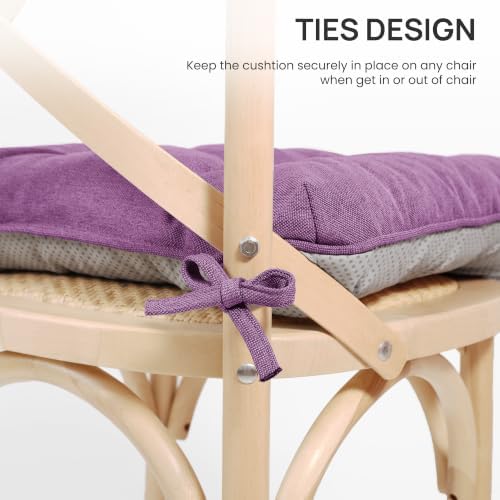 Love's cabin Memory Foam Chair Cushions Set of 4, 19 Inch, Light Purple - Image 5
