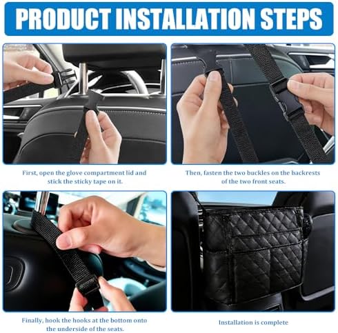 Car Purse Holder Between Seats, Car Storage Organizer, Leather Large Capacity - Image 6
