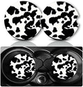 2Pcs Cow Print Car Coasters, 2.75" Neoprene Rubber Cars Cup Holder Coasters by Databa