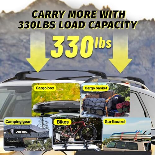330LB Roof Rack Cross Bars Fit for 2014-2023 Jeep Cherokee Cargo Bars - Image 3