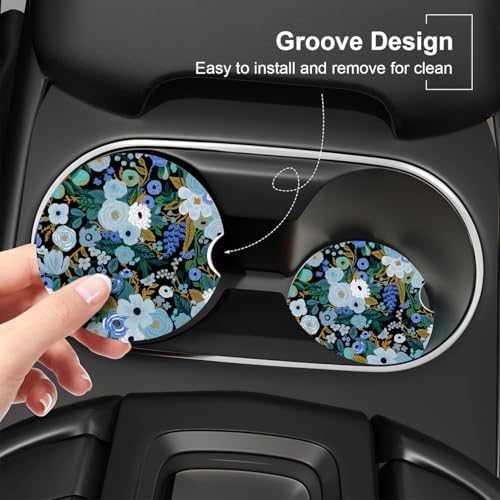 Ceramic Car Coasters – Absorbent Car Cup Holder Coaster Set - Image 2