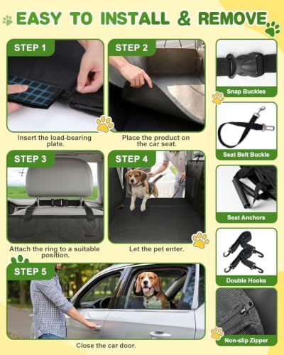Victoper Dog Car Seat Cover, 600D Heavy Dute Car Seat Cover - Image 6