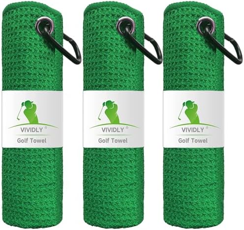 3 Pack 16"x16" Waffle Microfiber Golf Towels by VIVIDLY