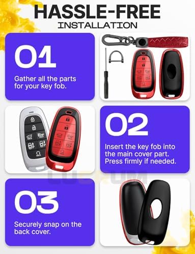 Lucrum Compatible with Hyundai Key Fob Cover & Keychain - Image 6