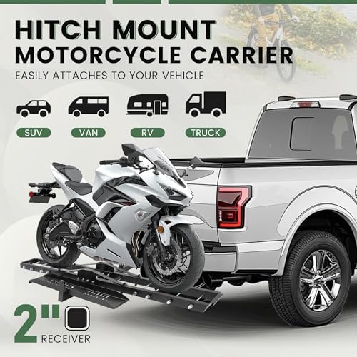 ECOTRIC 500LB Hitch Mount Motorcycle Carrier Transportation Racks Hitch - Image 2