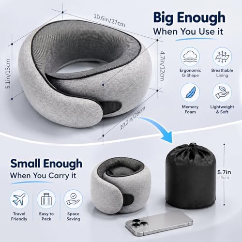 Purroch G-Shape Memory Foam Travel Pillow, Neck Pillow - Image 2