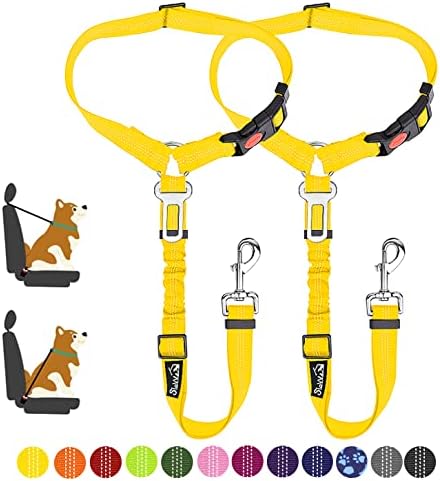 SlowTon Dog Seat Belt for Car, 2 Pack Dog Car Harness Seatbelt by SlowTon