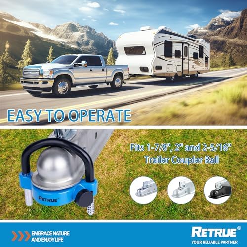 RETRUE Universal Trailer Coupler Hitch Lock, Waterproof Cover & Cap - Image 3