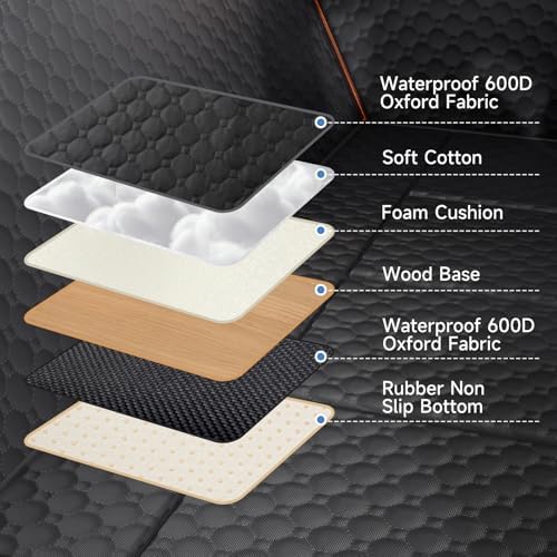 Dog Car Seat Cover for Back Seat Waterproof Oxford Fabric, Hard Bottom Back - Image 3