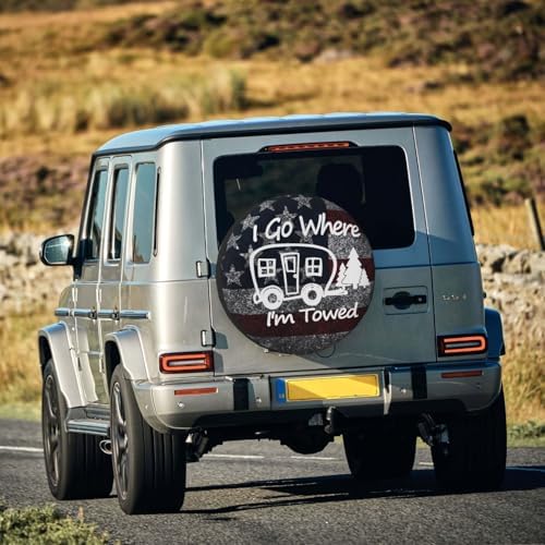 Spare Tire Cover I Go Where I'm Towed Wheel Covers Weatherproof Universal Wheel - Image 7