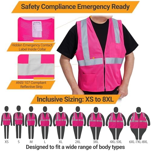 AYKRM 2 Pocket Mesh High Visibility Reflective Safety Vest - Image 5