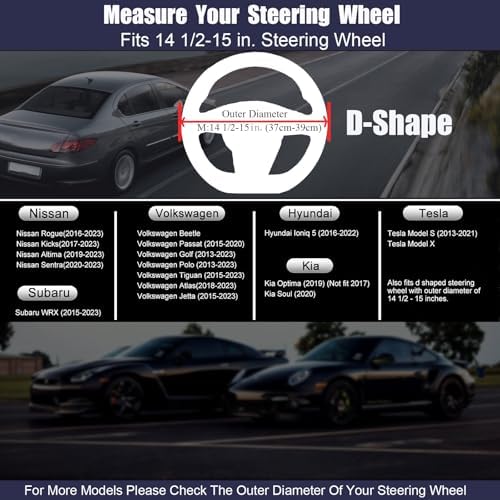 D Shaped Car Steering Wheel Cover 14.5"-15", Non-Folding Packaging - Image 5