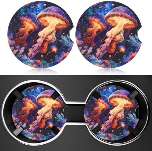2 Pack Car Cup Holder Coaster, 2.63 inch Anti Slip Insert Absorbent Ceramic Car by Heainaiyoo