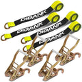 Car Tie Down Straps with J Finger Hook Lasso Ratchet Strap 2 Inch x 96 Inch- by Digank