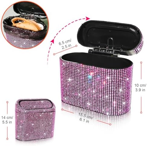 Accmor Car Trash Can with Lid, Mini Auto Dustbin Garbage Can, Car Accessories - Image 3