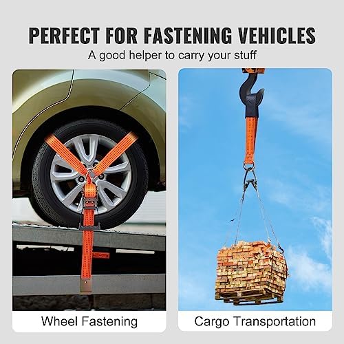 VEVOR Car Tie Down Straps Kit, Lasso Style 2" x 120" Tire Straps, 5512 LBS - Image 6