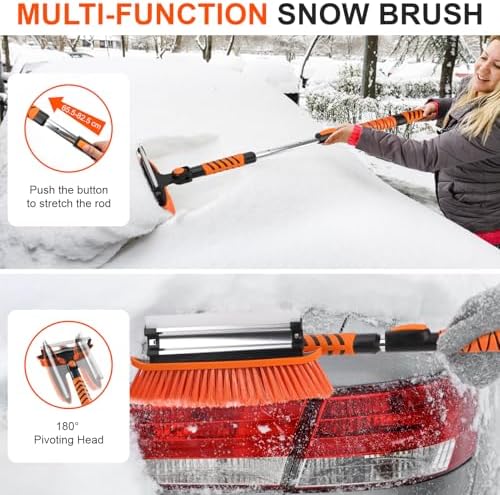 COMOWARE Extendable Snow Brush for Car, Ice Scrapers for Car Windshield Combo - Image 5