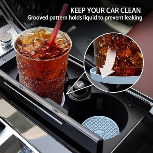 ME.FAN Car Cup Coasters Silicone Car Coasters/Cup Mats, Non-Slip Recessed Car - Image 2