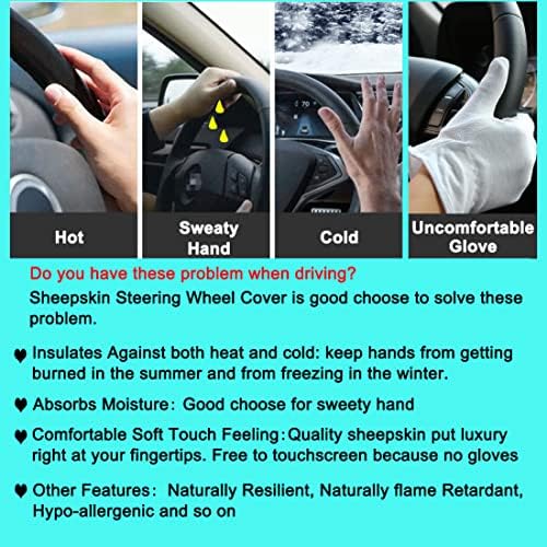 Fluffy Fur Wool Sheepskin car Steering Wheel Cover, Fuzzy Protector - Image 4