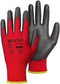 KAYGO Safety Work Gloves for Men Women, PU Coated Palm & Fingers by KAYGO