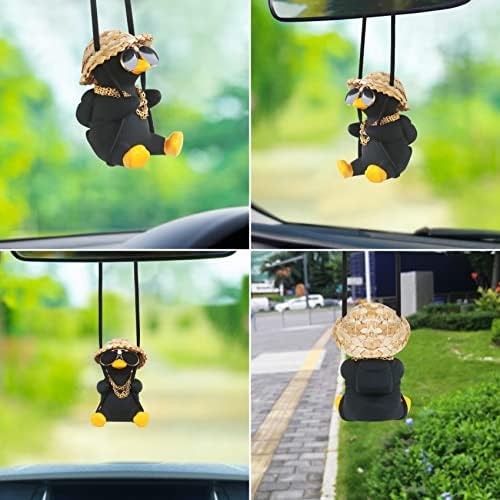 Cool Car Accessories for Men Funny Black Duck Truck Rear View Mirrors Charm - Image 2