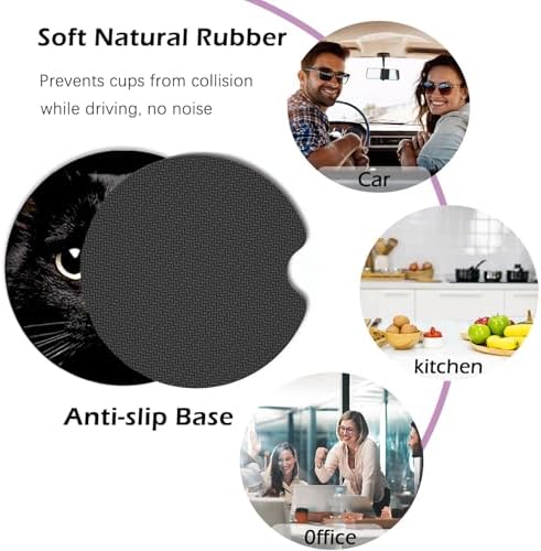 2 Pack Chicken Car Coasters for Cup Holder, Neoprene Anti Slip Mat - Image 3