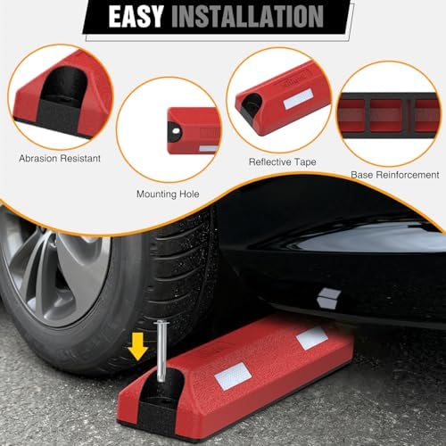 Nilight 22 Inch Rubber Parking Curbs, Heavy Duty Wheel Stops - Image 3