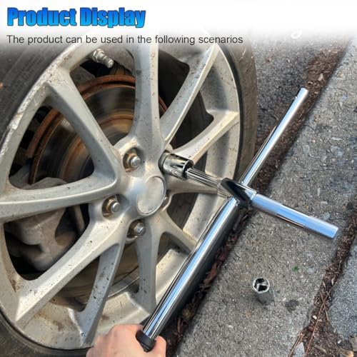 23" Extended Lug Wrench, 4 Way Automotive Wheel Lug Wrench - Image 5