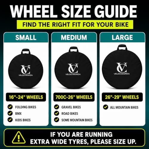VeloChampion Waterproof Nylon Bike Wheel Bag, Medium 700c-26, 1 Pack - Image 3