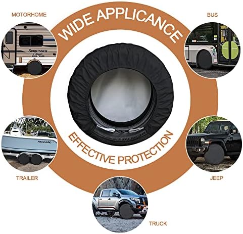 Kayme Rv Tire Covers 4 Pack, Travel Trailer Camper Truck SUV Motorhome Sun Rain - Image 4