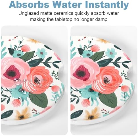 2 Pack Car Cup Holder Coaster, 2.63 inch Anti Slip Insert Absorbent Ceramic Car - Image 5